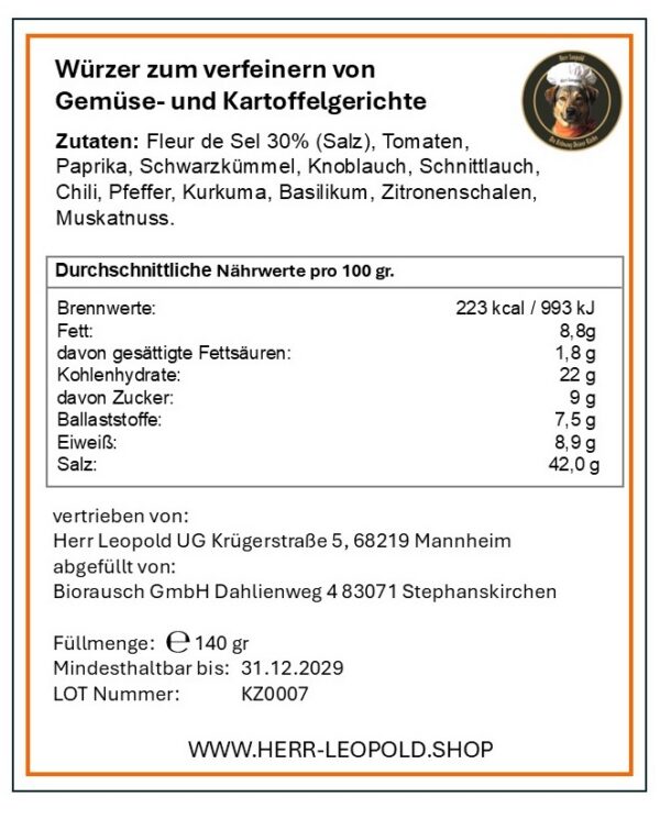Gewürzmischung Gemüse