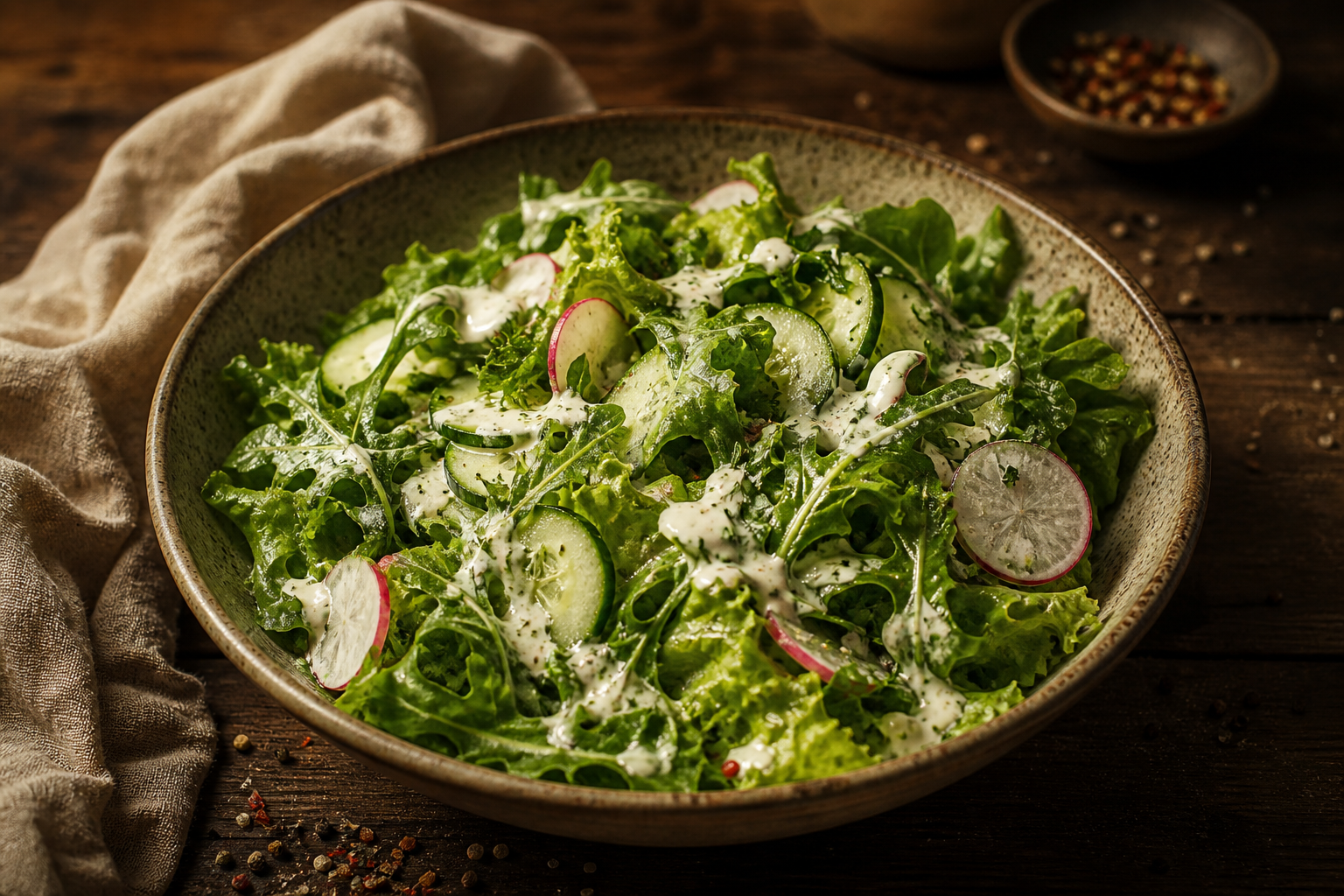 Sommersalat mit Joghurtdressing