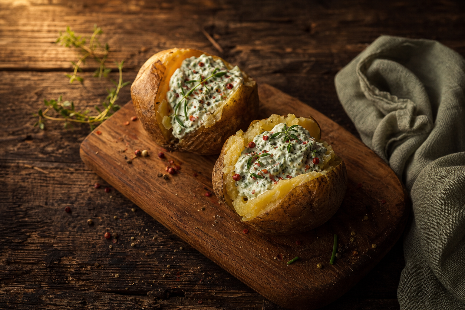 Ofenkartoffeln mit Kräuterquark